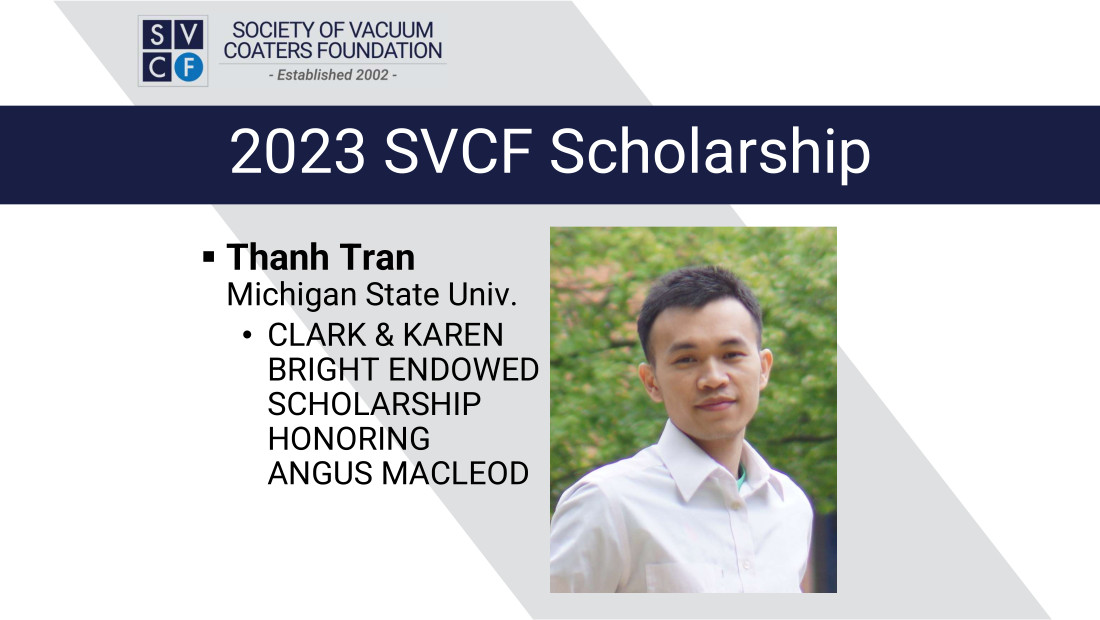 Thanh Tran, Michigan State University Clark and Karen Bright Endowed Scholarship Honoring Angus Macleod